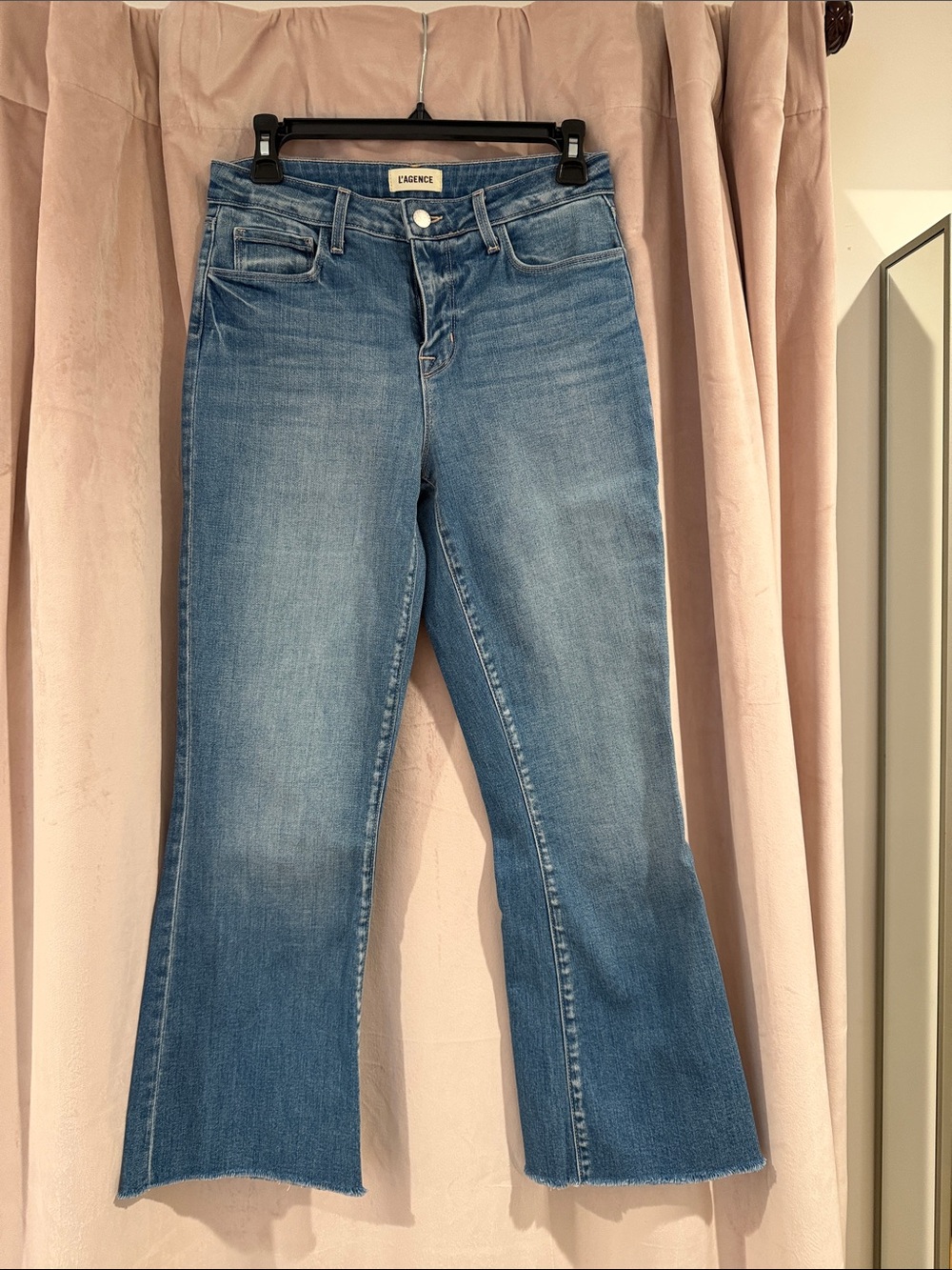 L'AGENCE Women's Light Blue Cropped Flare Jeans